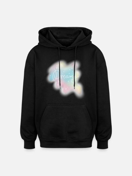 Dreamy – Pastell Aquarell Ästhetik - Oversized Unisex Hoodie - Schwarz