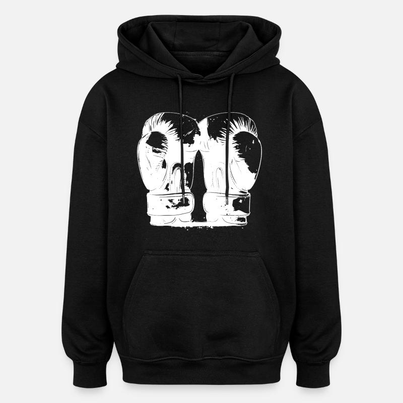 Boxe - Sweat à capuche oversize unisexe - noir