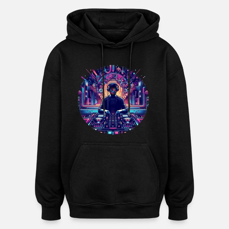 DJ - Oversized Unisex Hoodie - Schwarz