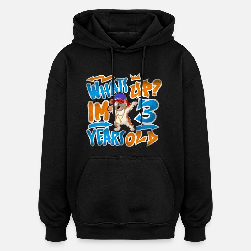 Graffiti du 3ème anniversaire - Sweat à capuche oversize unisexe - noir