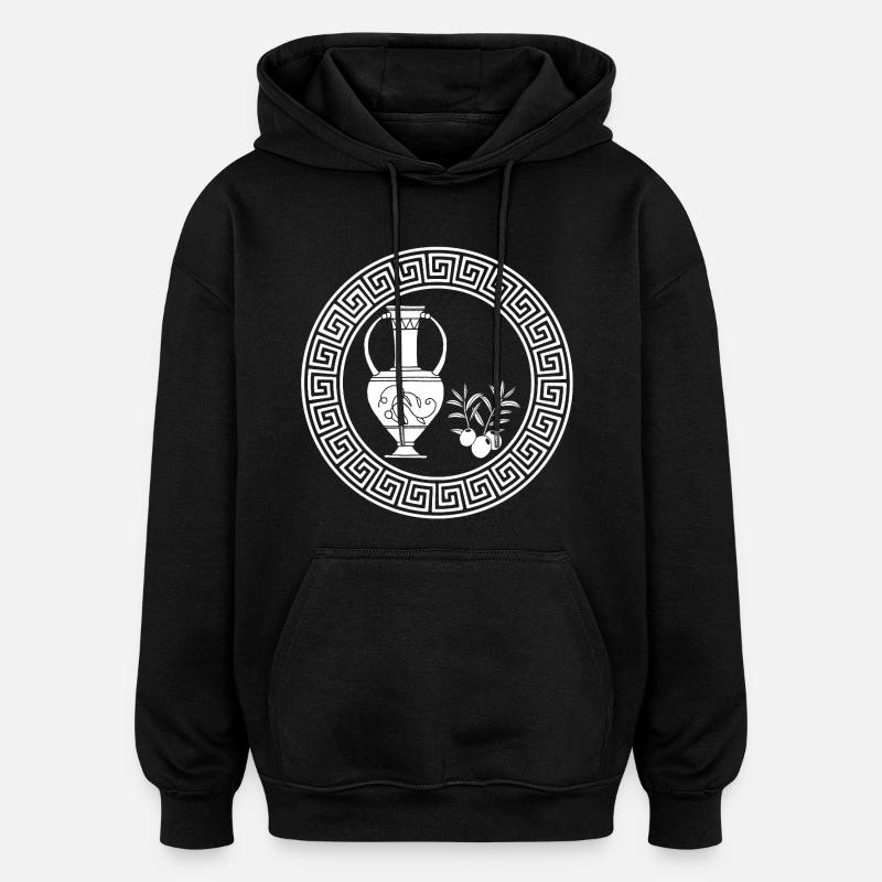 Symbole d'abondance (blanc) - Sweat à capuche oversize unisexe - noir