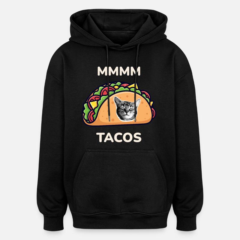 MMMM Tacos - Sweat à capuche oversize unisexe - noir
