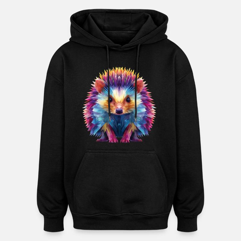 Hedgehog - Oversized Unisex Hoodie - black