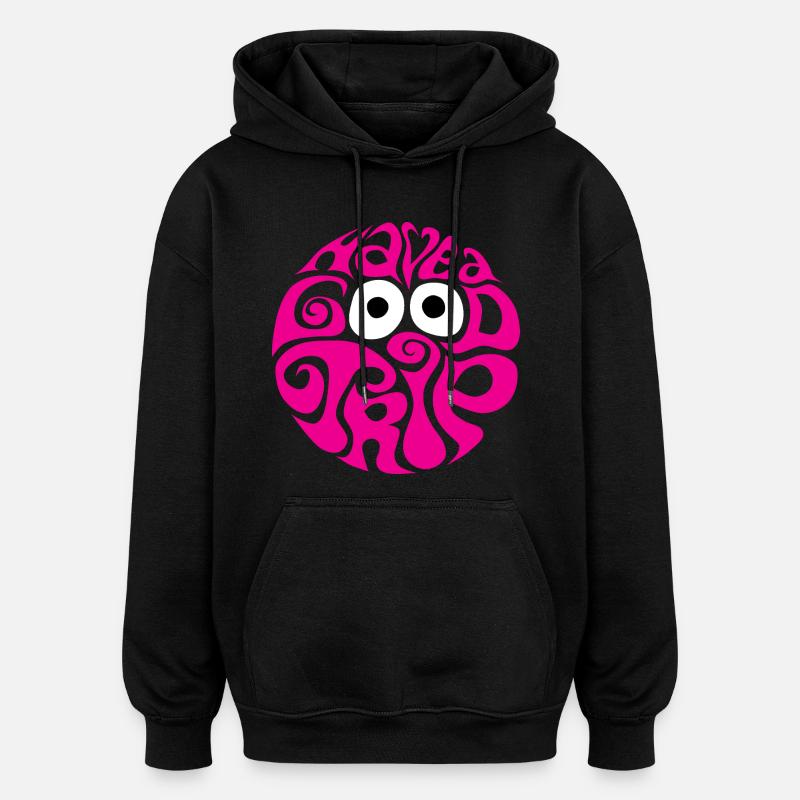 Bon voyage, expérience de vacances rose - Sweat à capuche oversize unisexe - noir