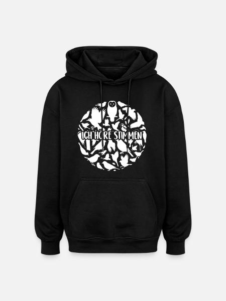 Vogelsilhouetten Vogelstimmen - Oversized Unisex Hoodie - Schwarz