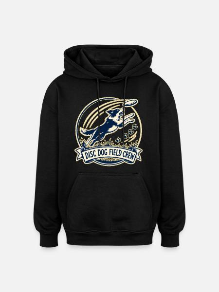DISC DOG FIELD CREW Hund - Oversized Unisex Hoodie - black