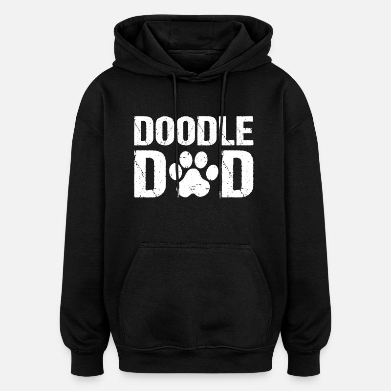 Doodle Dad Doodle Dogs - Oversized Unisex Hoodie - black