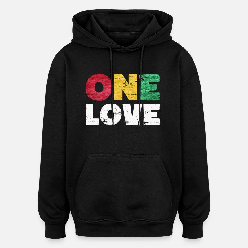 One Love Reggae Musik - Oversized Unisex Hoodie - Schwarz