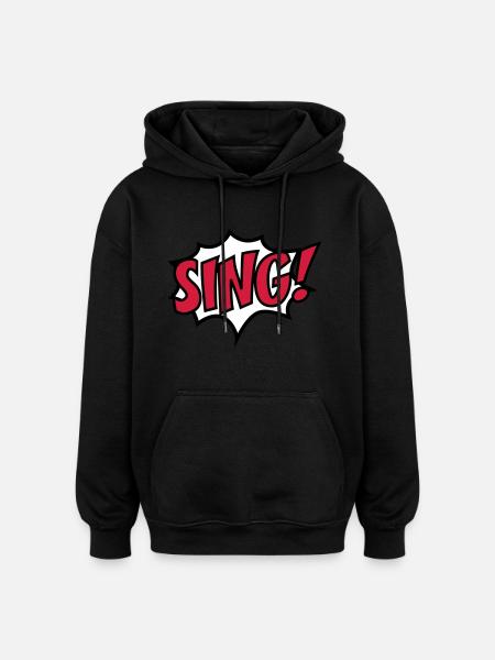 sing - Oversized Unisex Hoodie - black