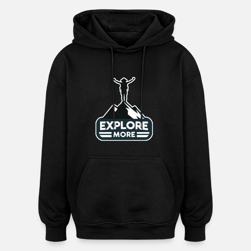 En savoir plus - Wanderer - Sweat à capuche oversize unisexe - noir