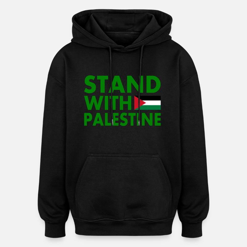 Stand with palestine - Sweat à capuche oversize unisexe - noir