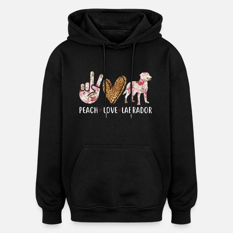 PEACH LOVE LABRADOR - Sweat à capuche oversize unisexe - noir