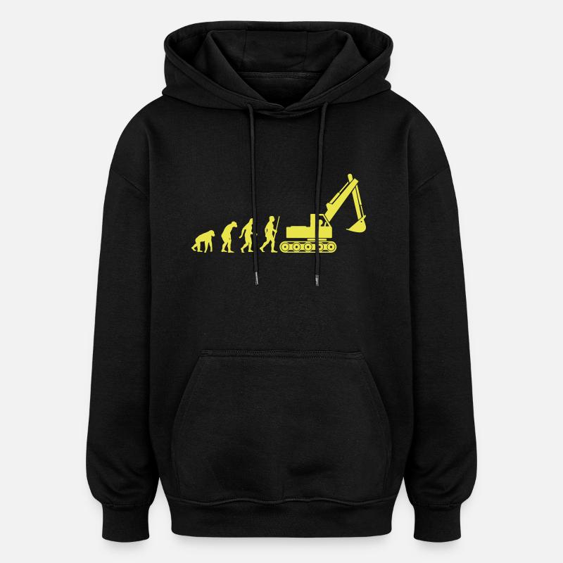 Baggerfahrer Evolution - Oversized Unisex Hoodie - Schwarz