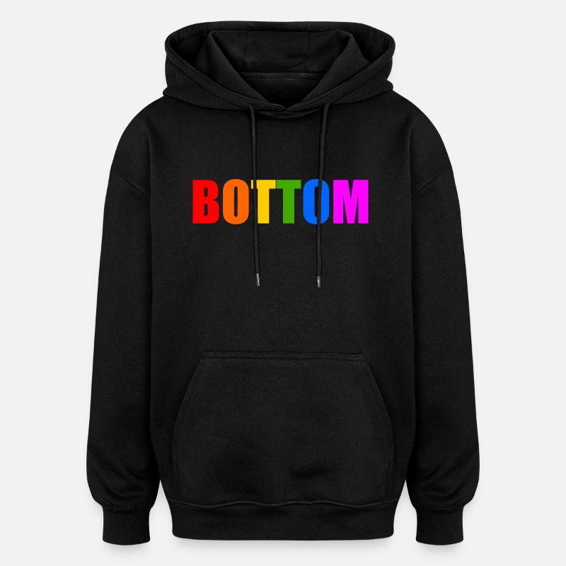 Bottom - Sweat à capuche oversize unisexe - noir