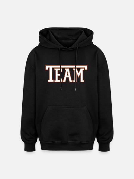 Team Font - Oversized Unisex Hoodie - Schwarz