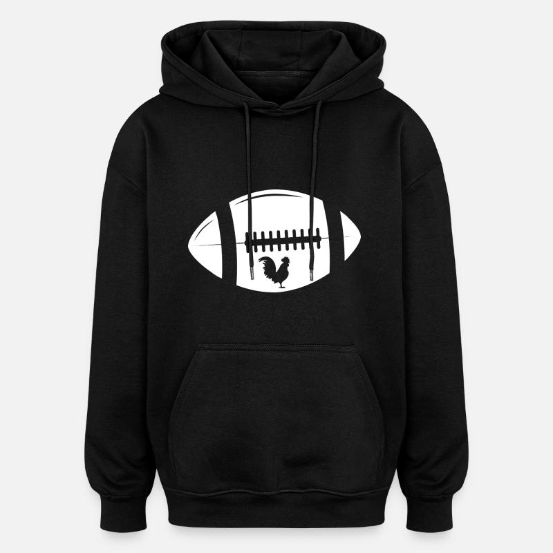 Rugby - Sweat à capuche oversize unisexe - noir
