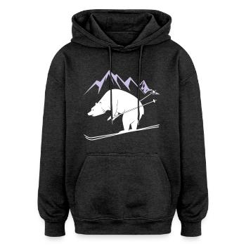 Snowboard Bear - Oversized Unisex Hoodie - Anthrazit - Vorne - Noah (186cm)