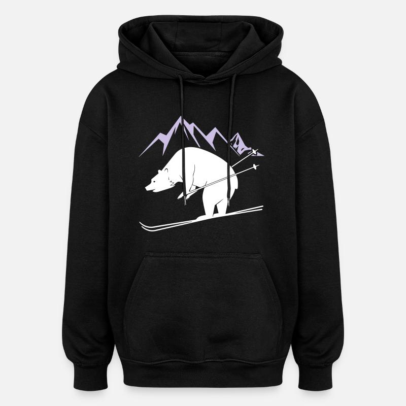 Ours de snowboard - Sweat à capuche oversize unisexe - noir