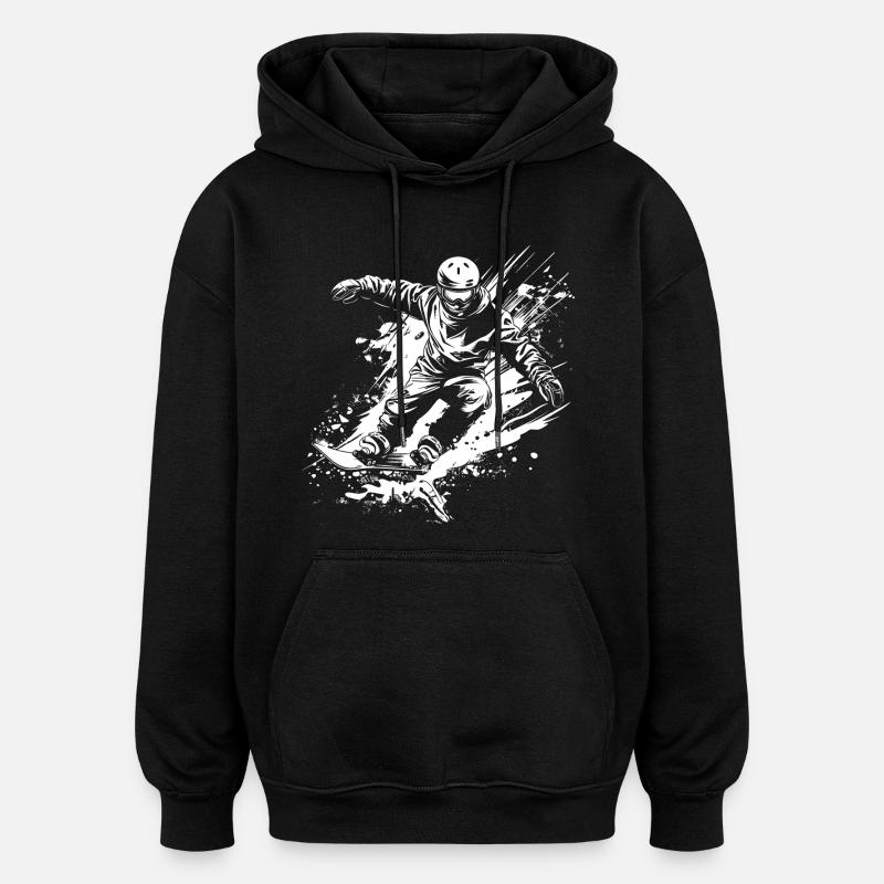 Snowboarders - Sweat à capuche oversize unisexe - noir