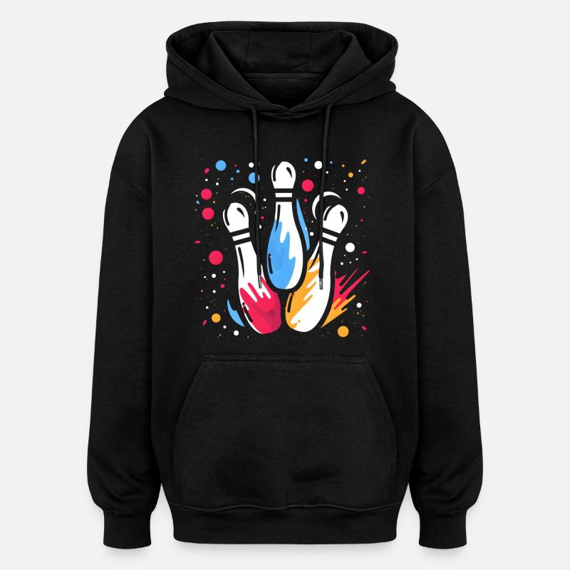 Quilles rétro - Sweat à capuche oversize unisexe - noir