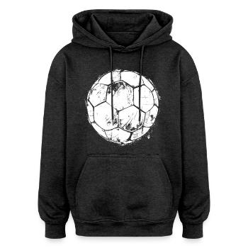 Fußball Zeichnung - Oversized Unisex Hoodie - Anthrazit - Vorne - Noah (186cm)