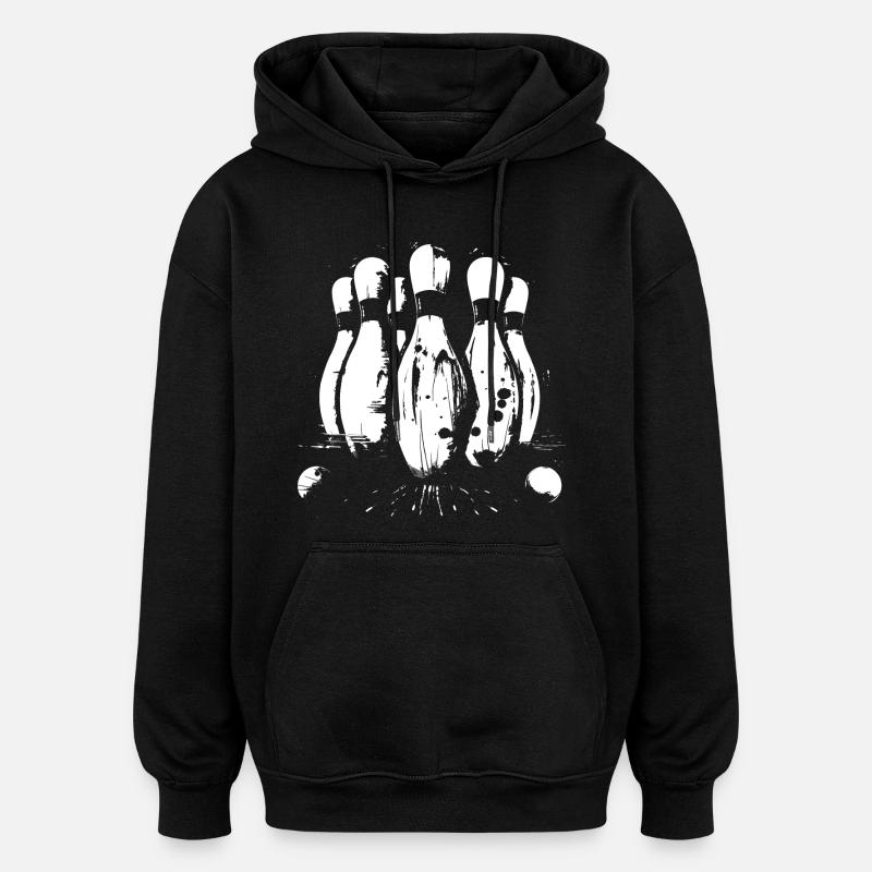 Bowling Spiel Grafik - Oversized Unisex Hoodie - Schwarz