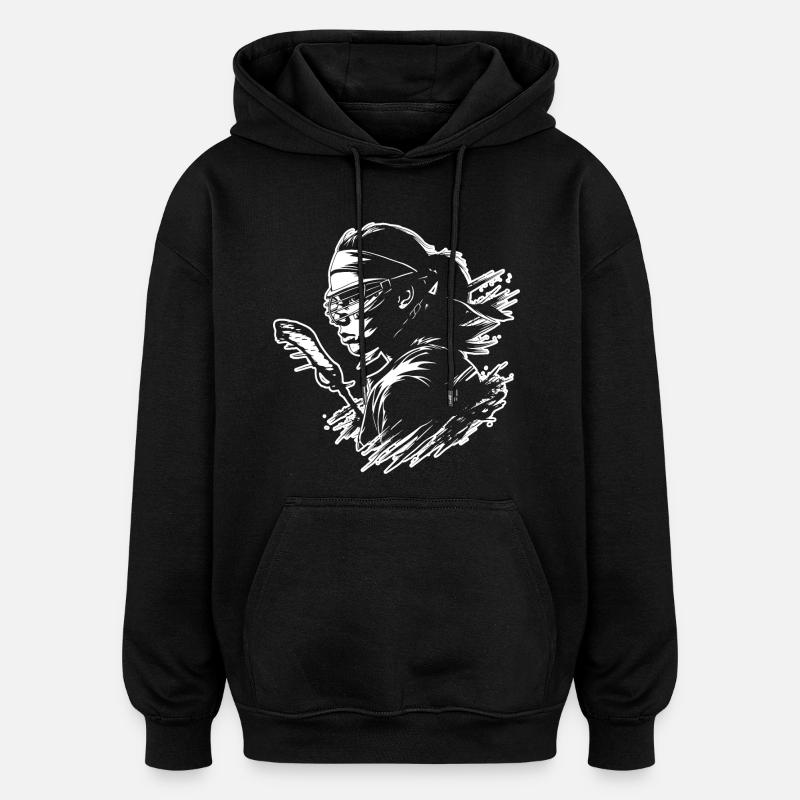Joueur de crosse - Sweat à capuche oversize unisexe - noir