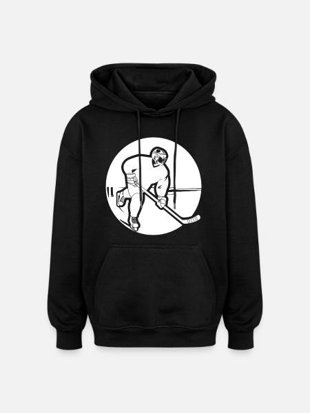Hockey Player Drawing - Oversized Unisex Hoodie - black