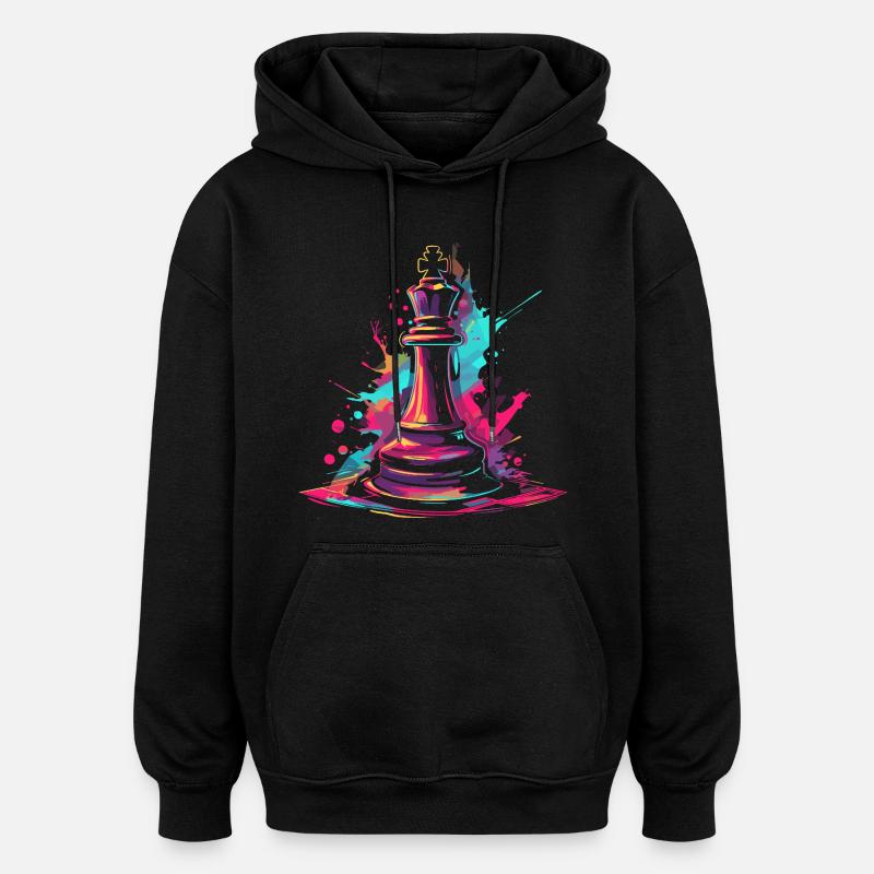 Graffiti d’échecs - Sweat à capuche oversize unisexe - noir