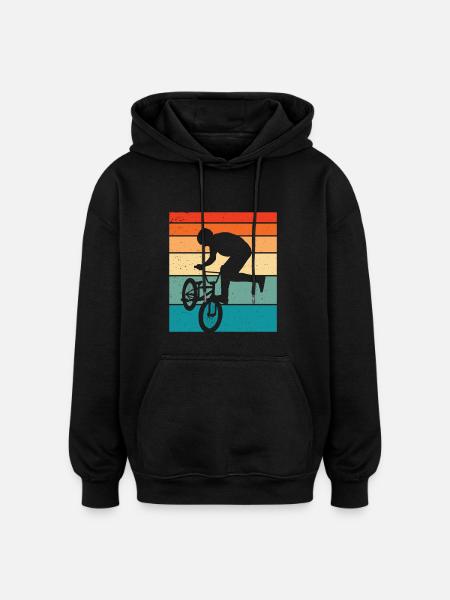 Bmx Retro Bmx Fahrrad - Oversized Unisex Hoodie - Schwarz