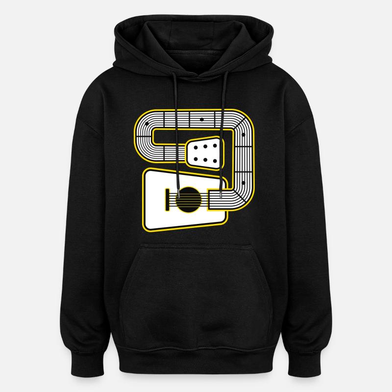 Abstrakte Formgitarre - Oversized Unisex Hoodie - Schwarz