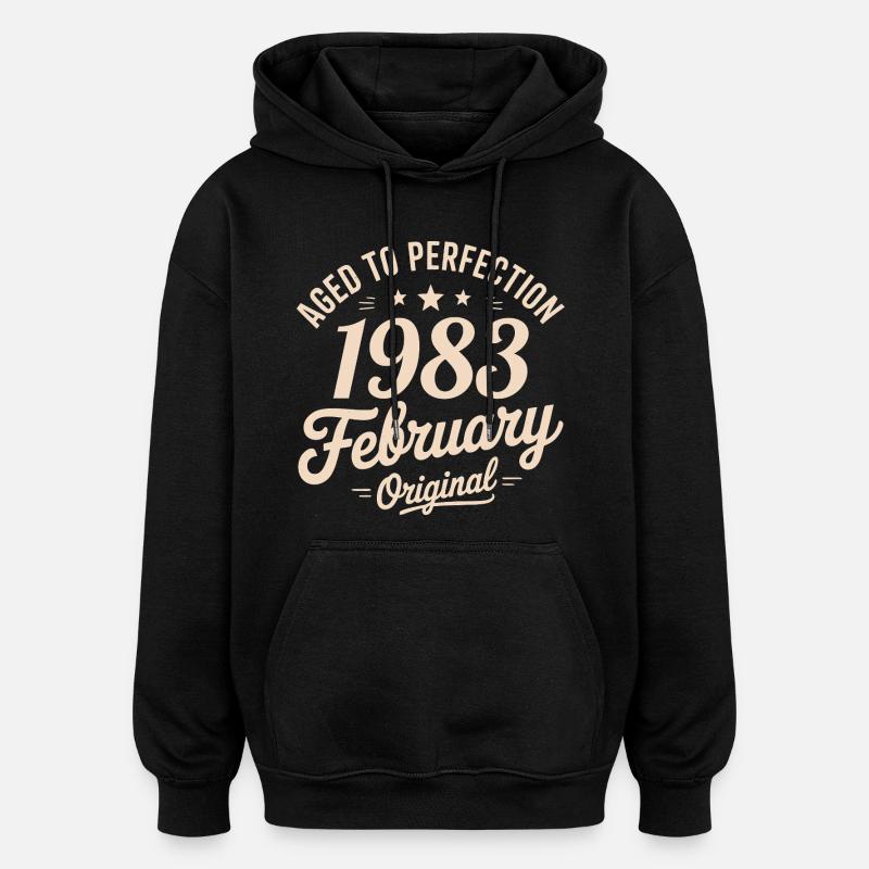 Février 1983 – Februar 1983 - Oversized Unisex Hoodie - Schwarz