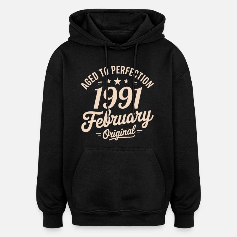Février 1991 - February 1991 - Sweat à capuche oversize unisexe - noir