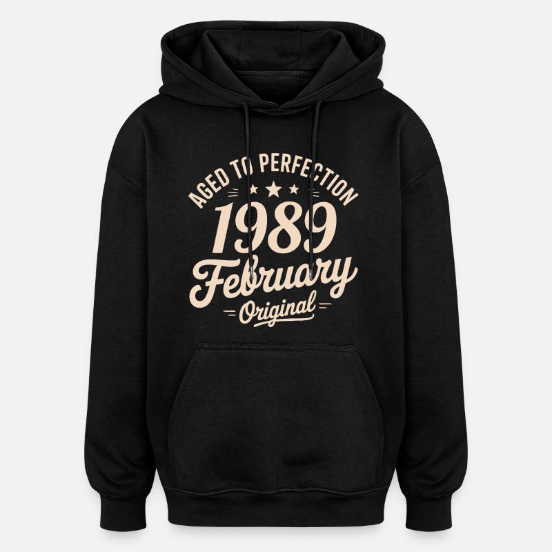 Février 1989 - February 1989 - Sweat à capuche oversize unisexe - noir