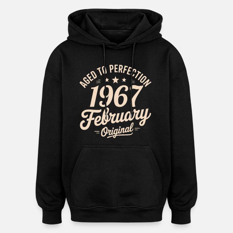 Février 1967 - February 1967 - Sweat à capuche oversize unisexe - noir