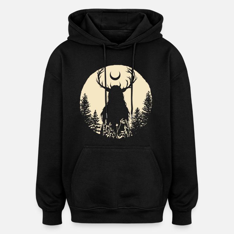Mondhexe Moonwitch - Oversized Unisex Hoodie - Schwarz