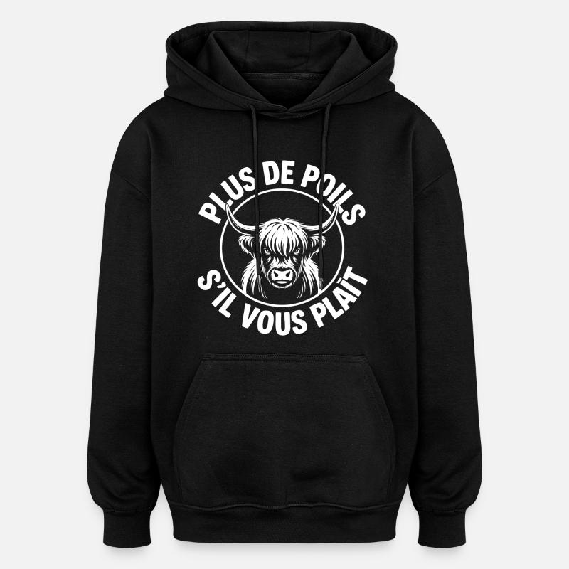 Vache Highland Poils - Sweat à capuche oversize unisexe - noir