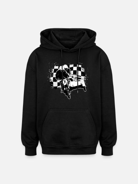 Sidecar Moto Cross - Oversized Unisex Hoodie - Schwarz