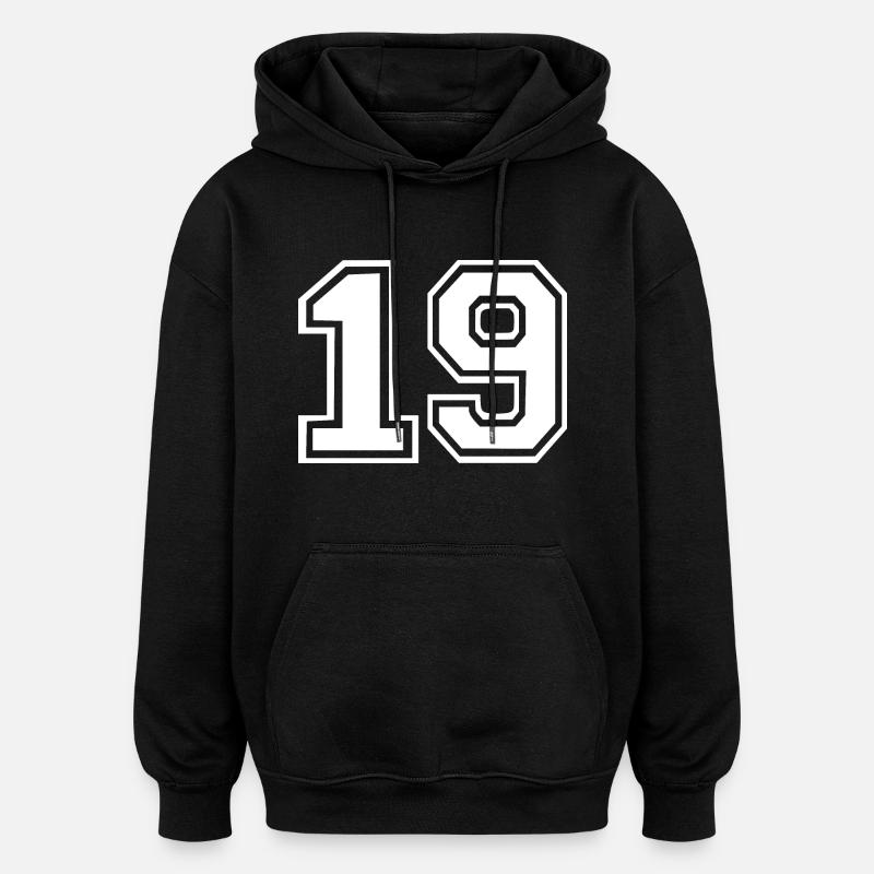 19 - Sweat à capuche oversize unisexe - noir