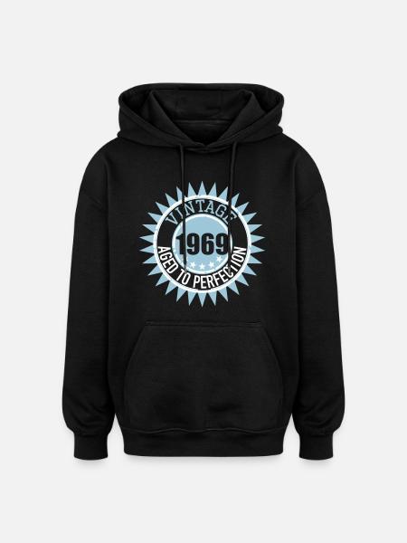 Vintage 1969 - Oversized uniseks hoodie - zwart