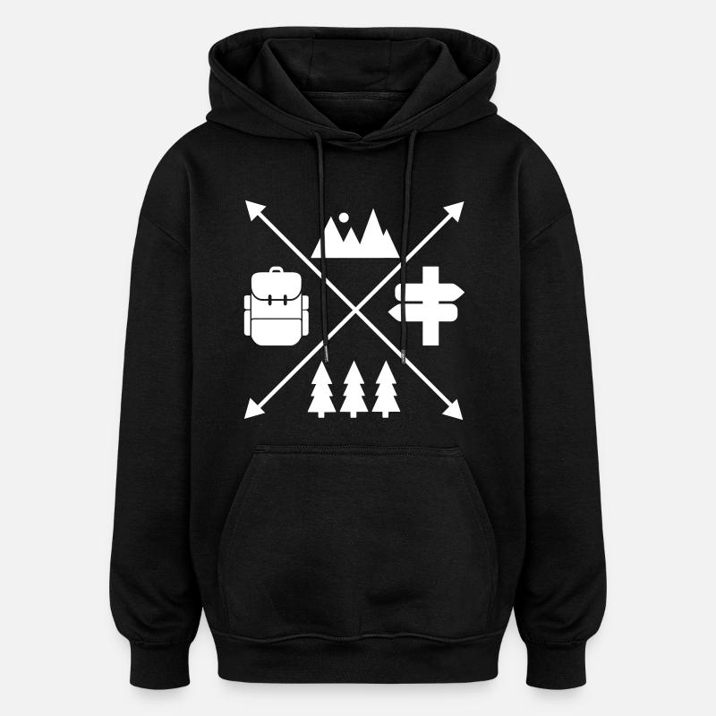 Wandern - Oversized Unisex Hoodie - Schwarz