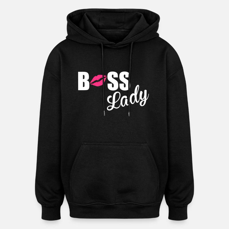 Boss Lady - Sweat à capuche oversize unisexe - noir