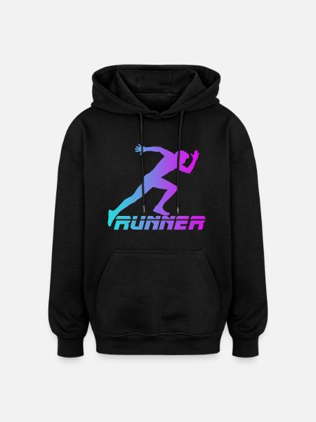Runner - Oversized Unisex Hoodie - black