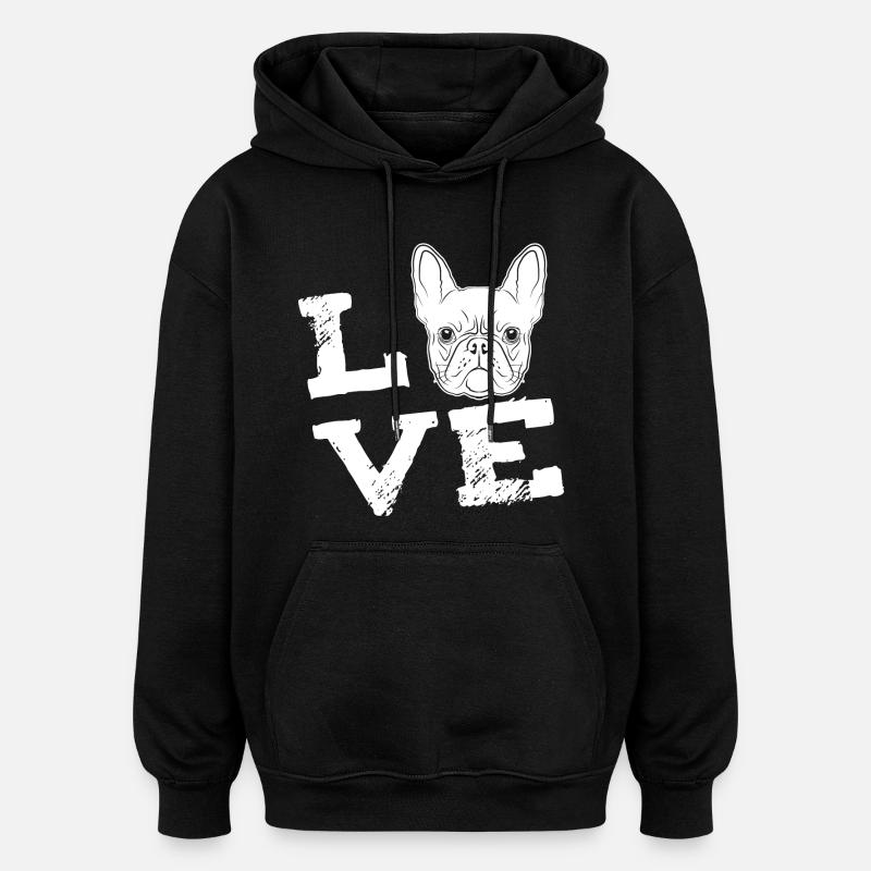 Bouledogue Français - bouledogue Français - l’ - Sweat à capuche oversize unisexe - noir