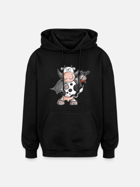 Dracula Cow I Vampire Fun - Oversized Unisex Hoodie - black