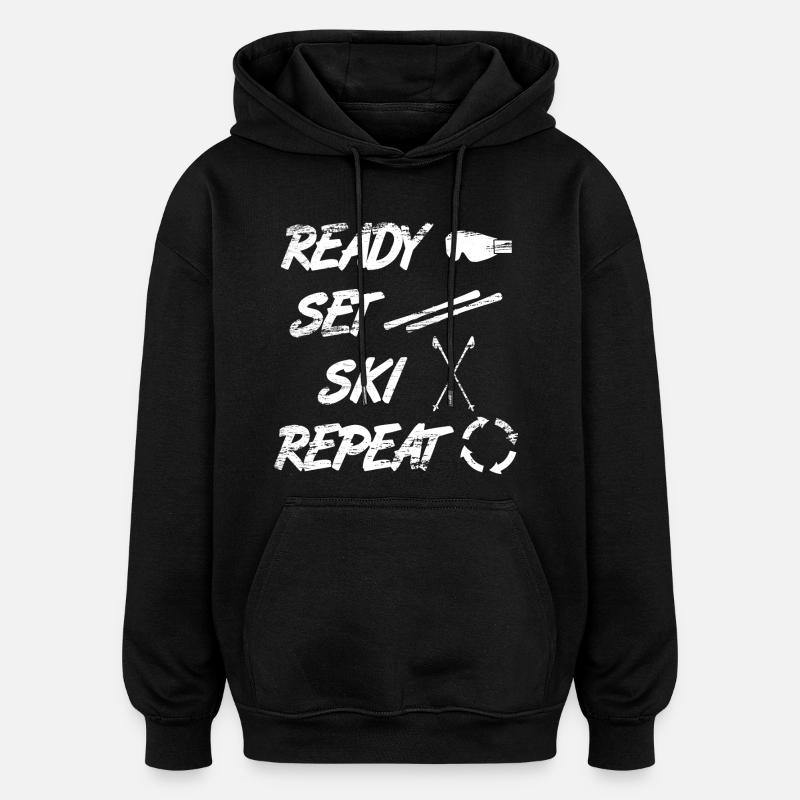 Dire skieur - Sweat à capuche oversize unisexe - noir