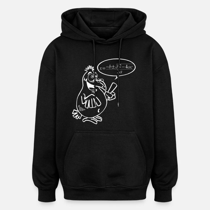 Oiseau intelligent blanc - Sweat à capuche oversize unisexe - noir