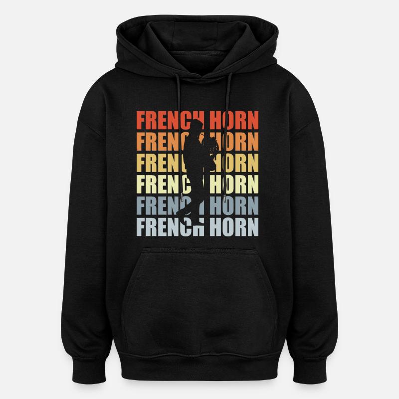 Klaxon rétro - Sweat à capuche oversize unisexe - noir