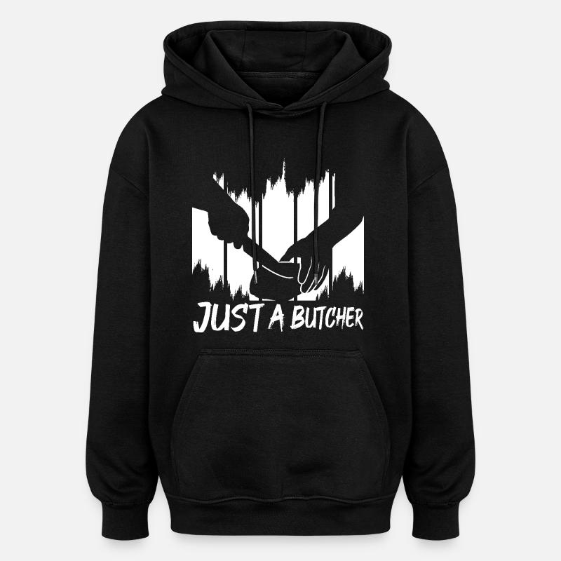 Nur ein Metzger - Oversized Unisex Hoodie - Schwarz