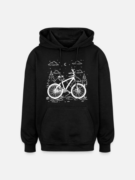 Cartoon Fahrradfahrer - Oversized Unisex Hoodie - Schwarz
